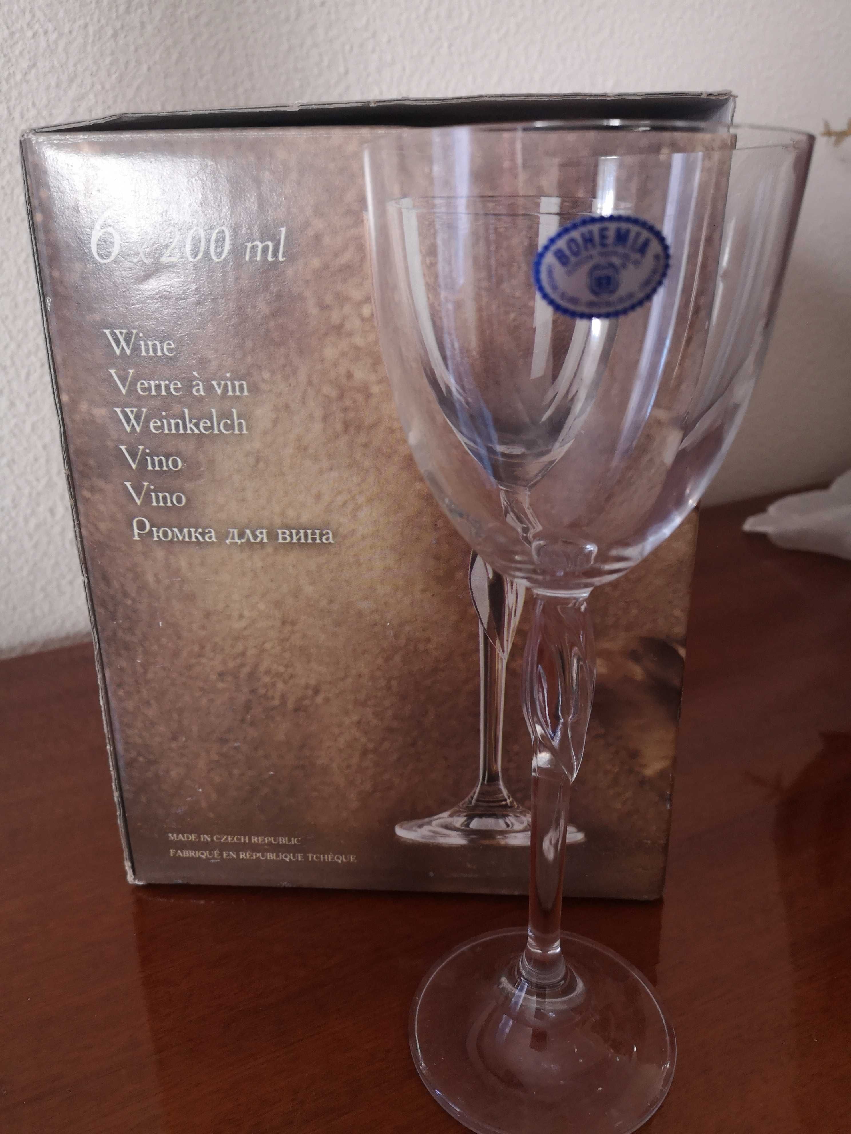 Conjunto de copos em cristal Boemia