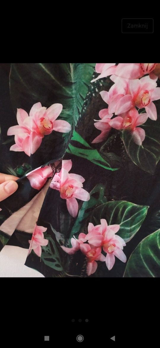 Sukienka Zielonka ołówkowa mohito kwiaty floral 36