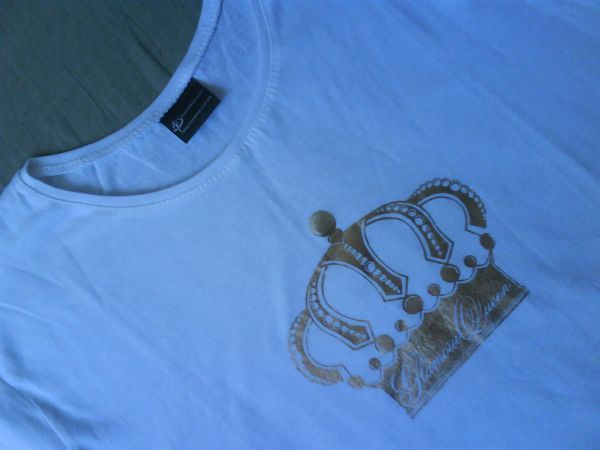 NOWA biała koszulka / T-shirt damski z koroną S M