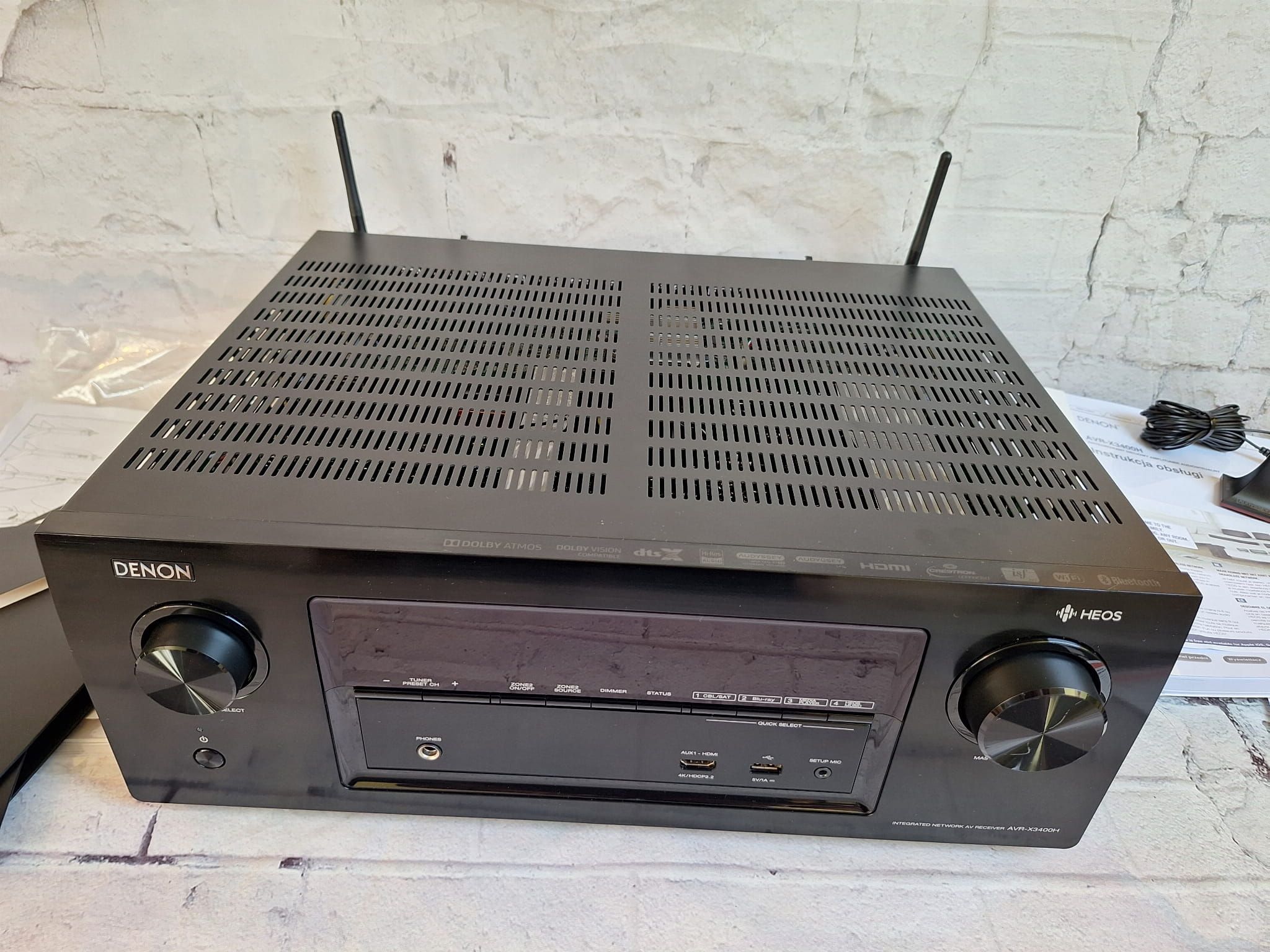 7.2 Denon AVR-X3400 Heos Wi-Fi Bt 4k/60p DSD spotify HDR AirPlay2