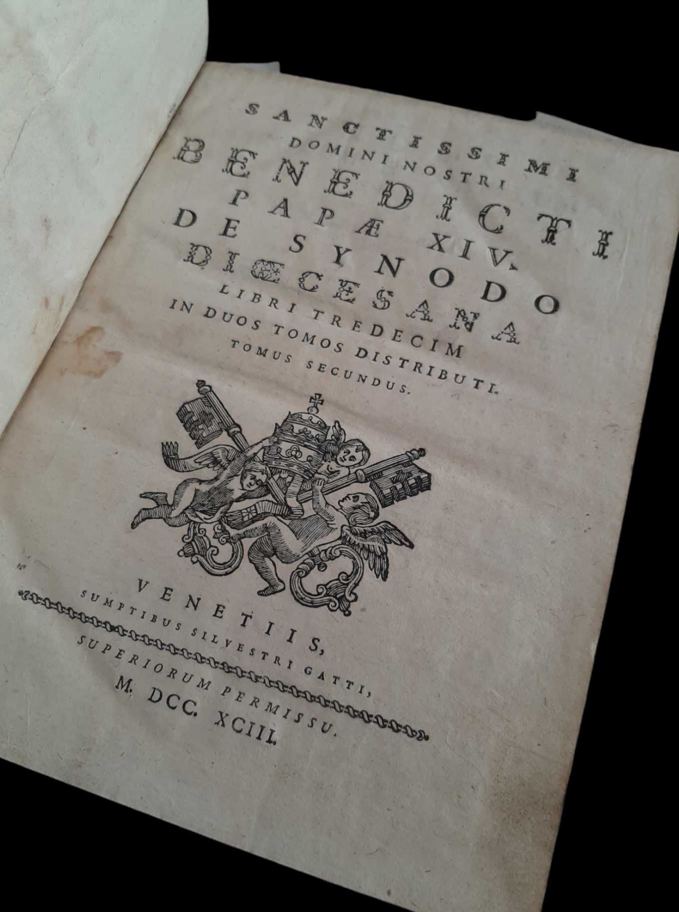 Livro - De Synodo Dioecesana Libri Tredecim - 1792