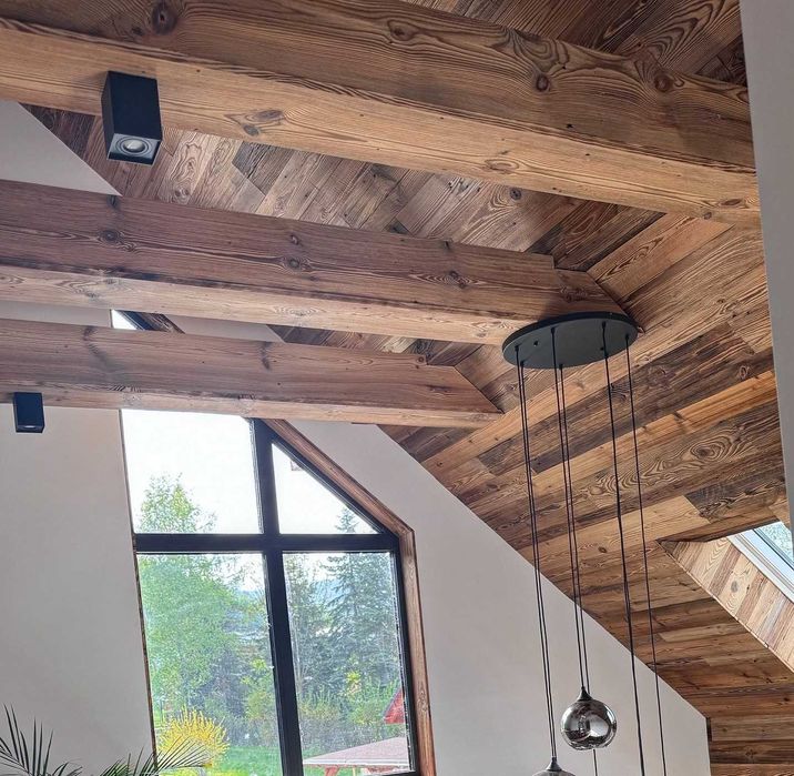 Klimatyczne stare deski drewno  ścienne i na poddasze naturalne brązy