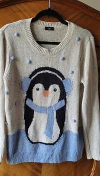 Sweter świąteczny pingwin