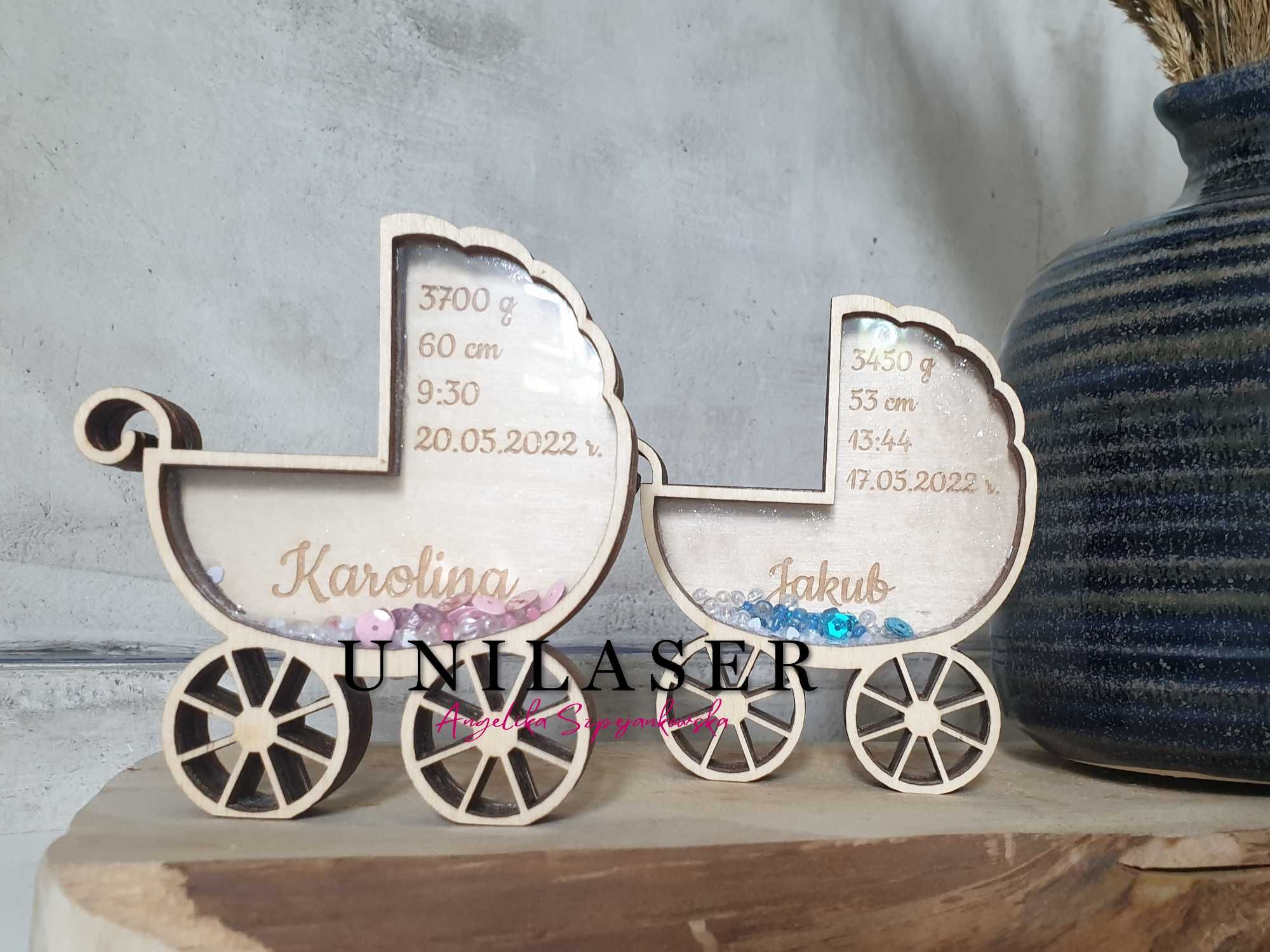 Metryczka, sklejka plexi grawer pamiątka chrztu urodzenia dziecka