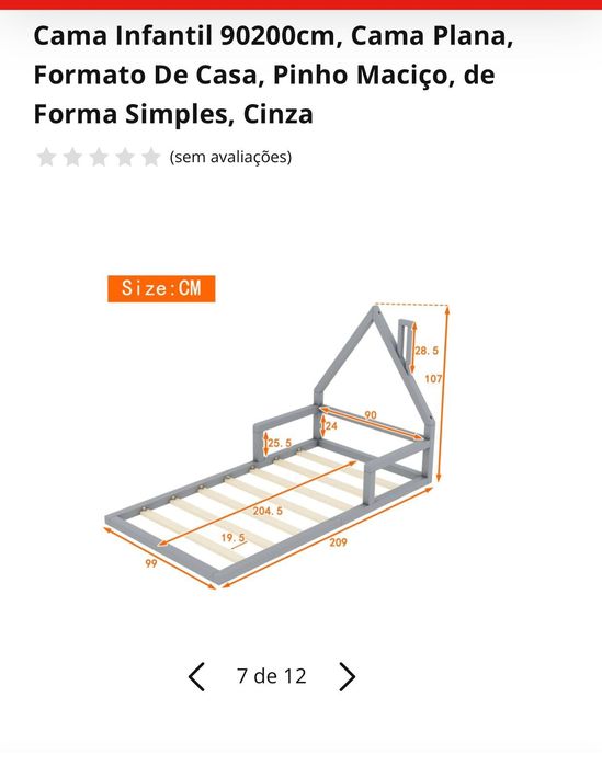 Cama de criança com colchão