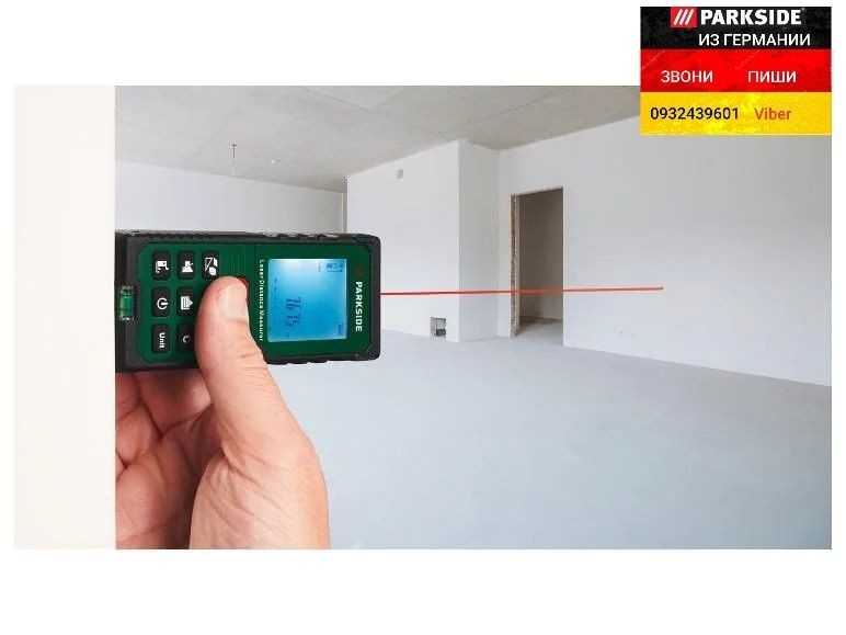 Лазерная рулетка дальномер 50м из ГЕРМАНИИ Parkside PLEM 50 D5 далеком