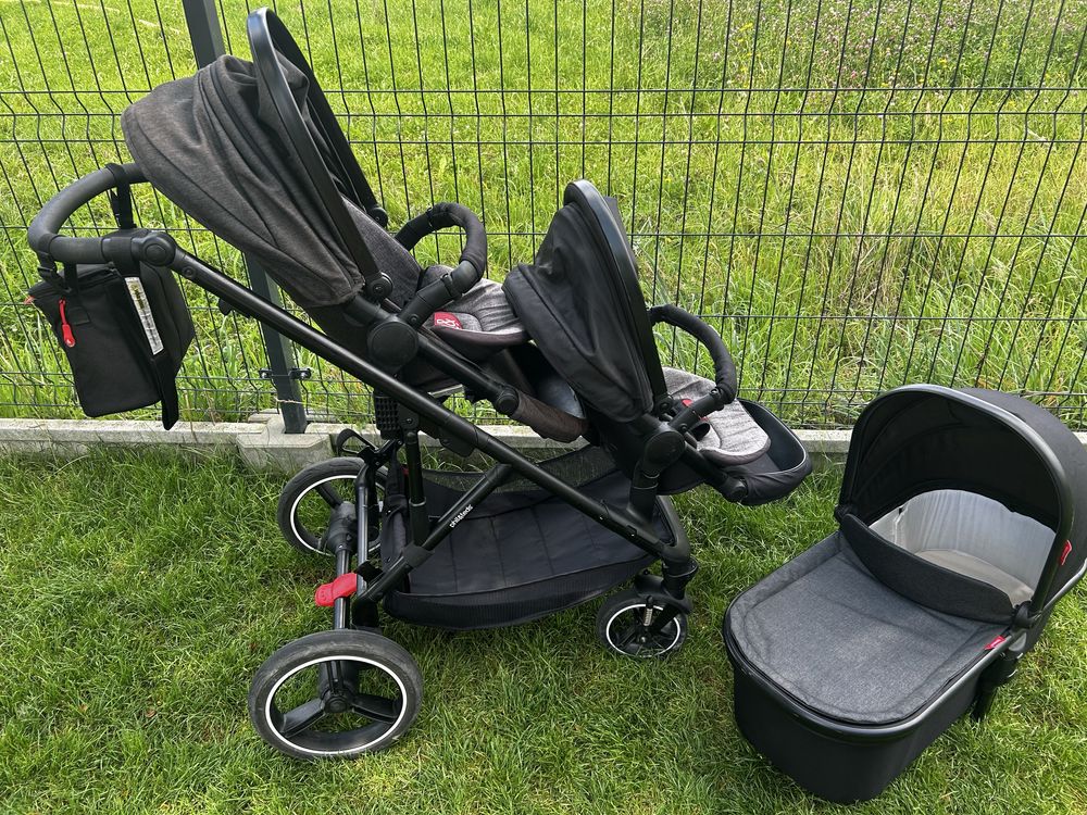 Phil&Teds Voyager v6 double zestaw rok po roku gondola i 2 spacerówki