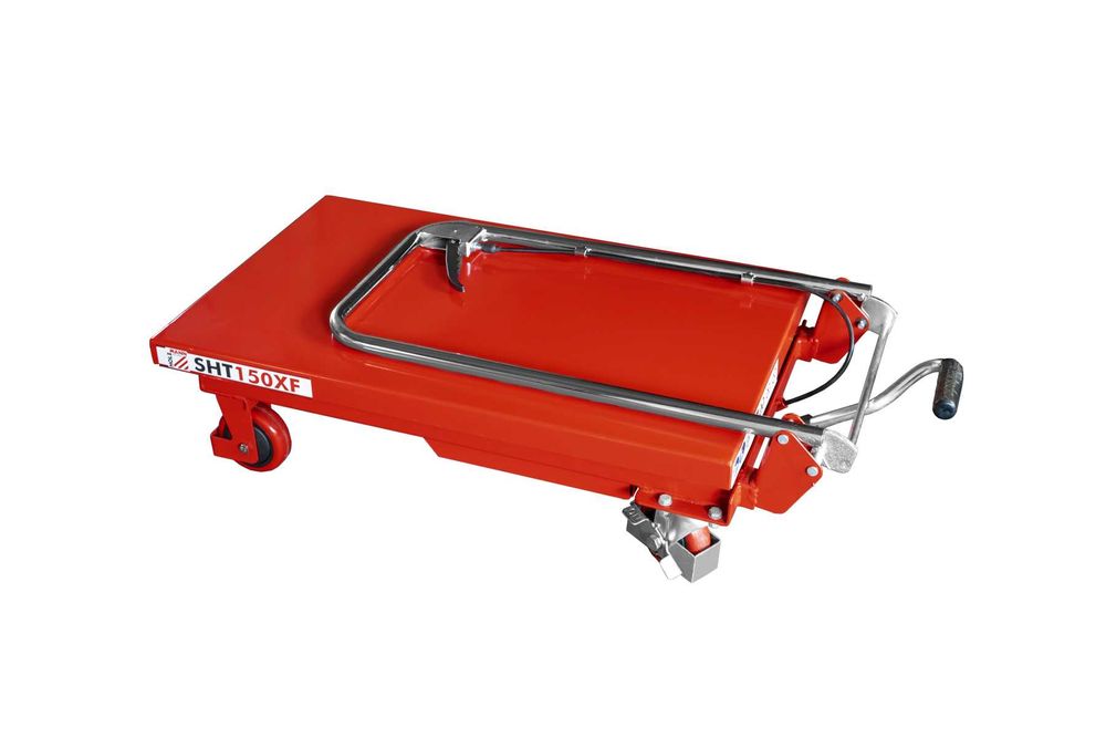 Stół podnośnikowy hydrauliczny nożycowy SHT150XF 150kg hamulec