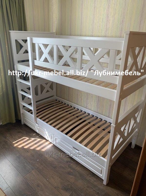 Кровать двухъярусная деревянная Оскар1, двоярусне ліжко