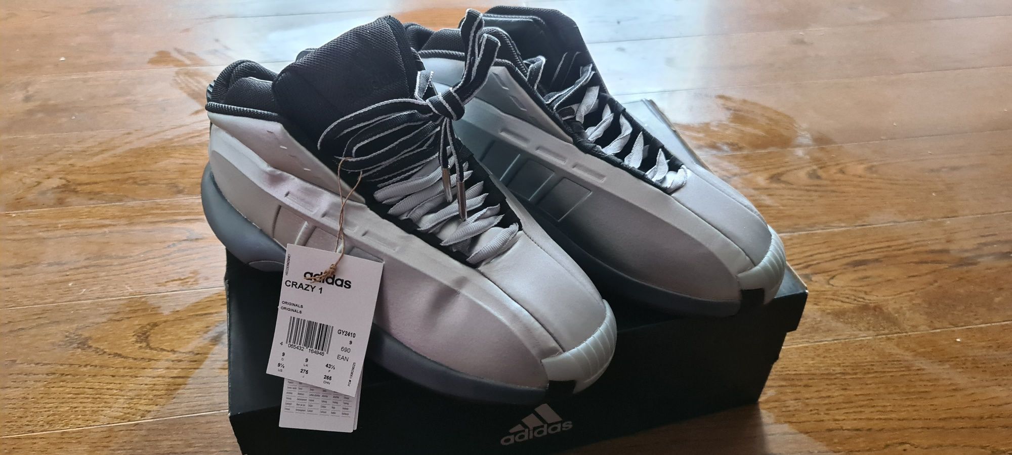 Adidas Crazy 1 Metalic Silver siize 43.1/3 Nowe