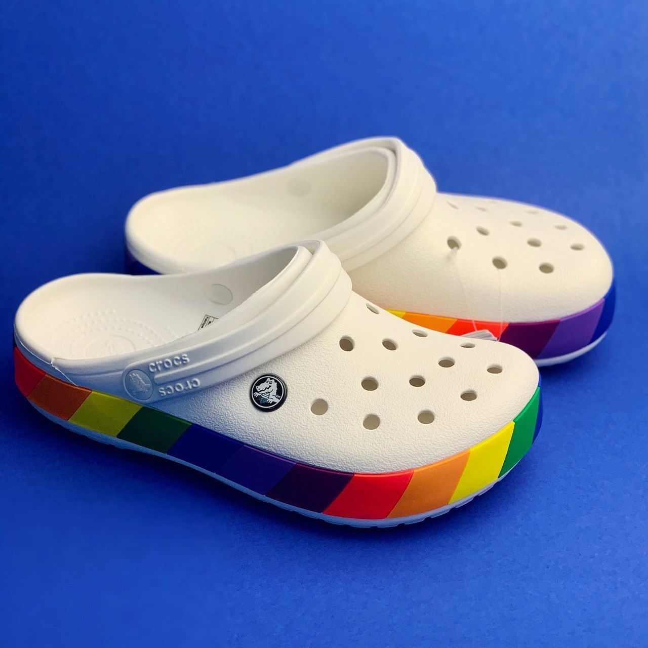 Новинка 2020г.!Crocs Crocband Rainbow Blok Clog!