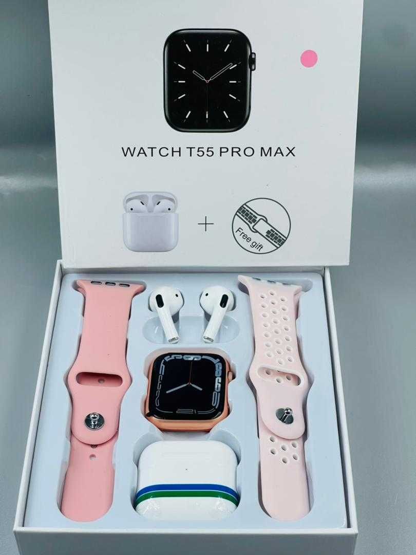 T55 Pro Max Smartwatch  - 2 Bands + Airpods Gift - Warranty - €33.99