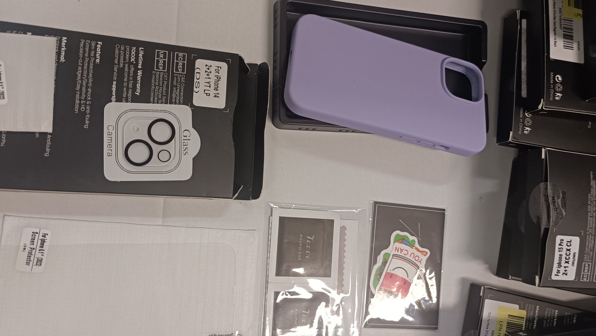 Capa 5 em 1 para iPhone 14, com 2 pacotes de protetor de tela +