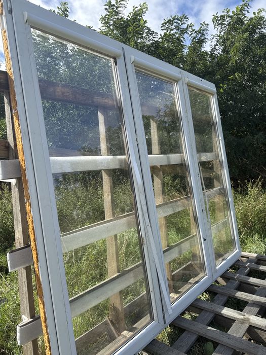 1x okno tarasowe 268x228  orzech biale do ogrodu zimowego ze slupkiem