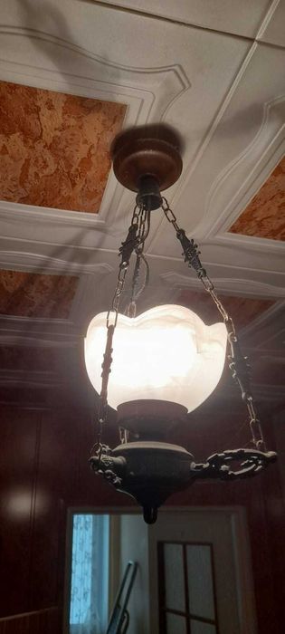 żyrandol, lampa, PRL, starodawna, zdobiona