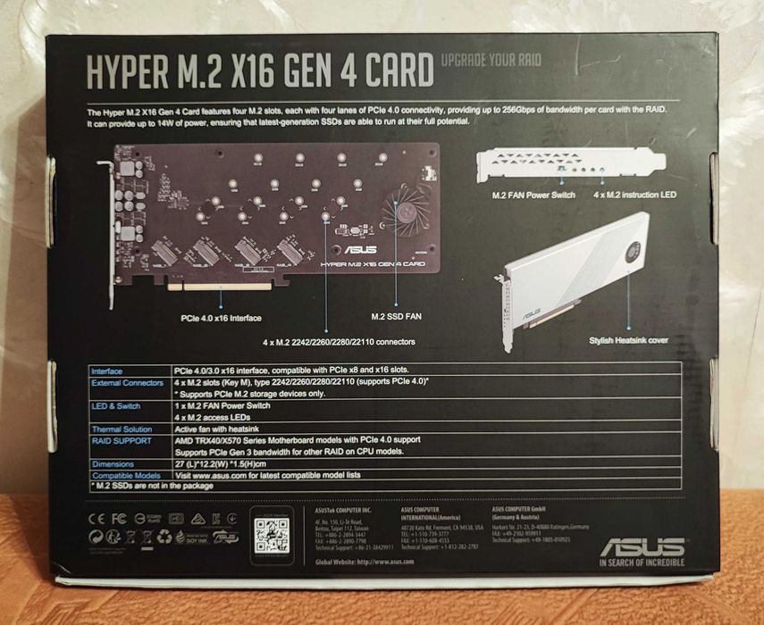 ASUS Hyper M.2 X16 Gen 4 Card