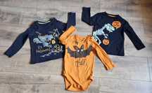 Zestaw na Halloween dla chłopca, rozmiar 92, 2xlongsleeve i body