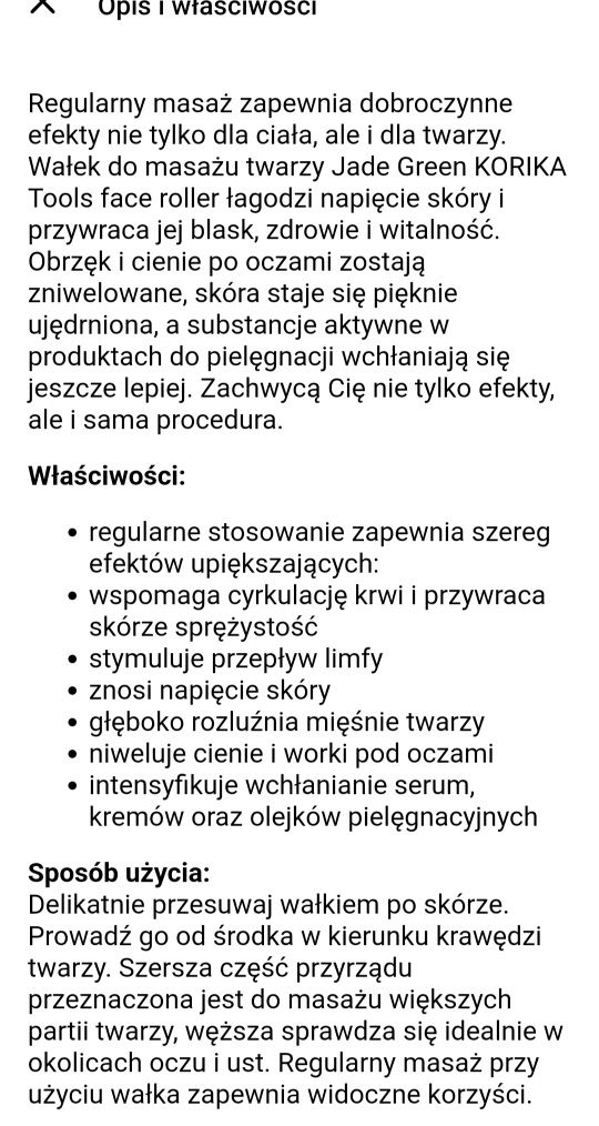 Wałek do masażu twarzy Korika nowy