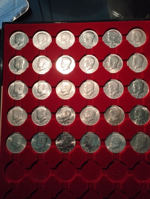 Moedas de meio dólar Kennedy 1971 a 1988 EUA