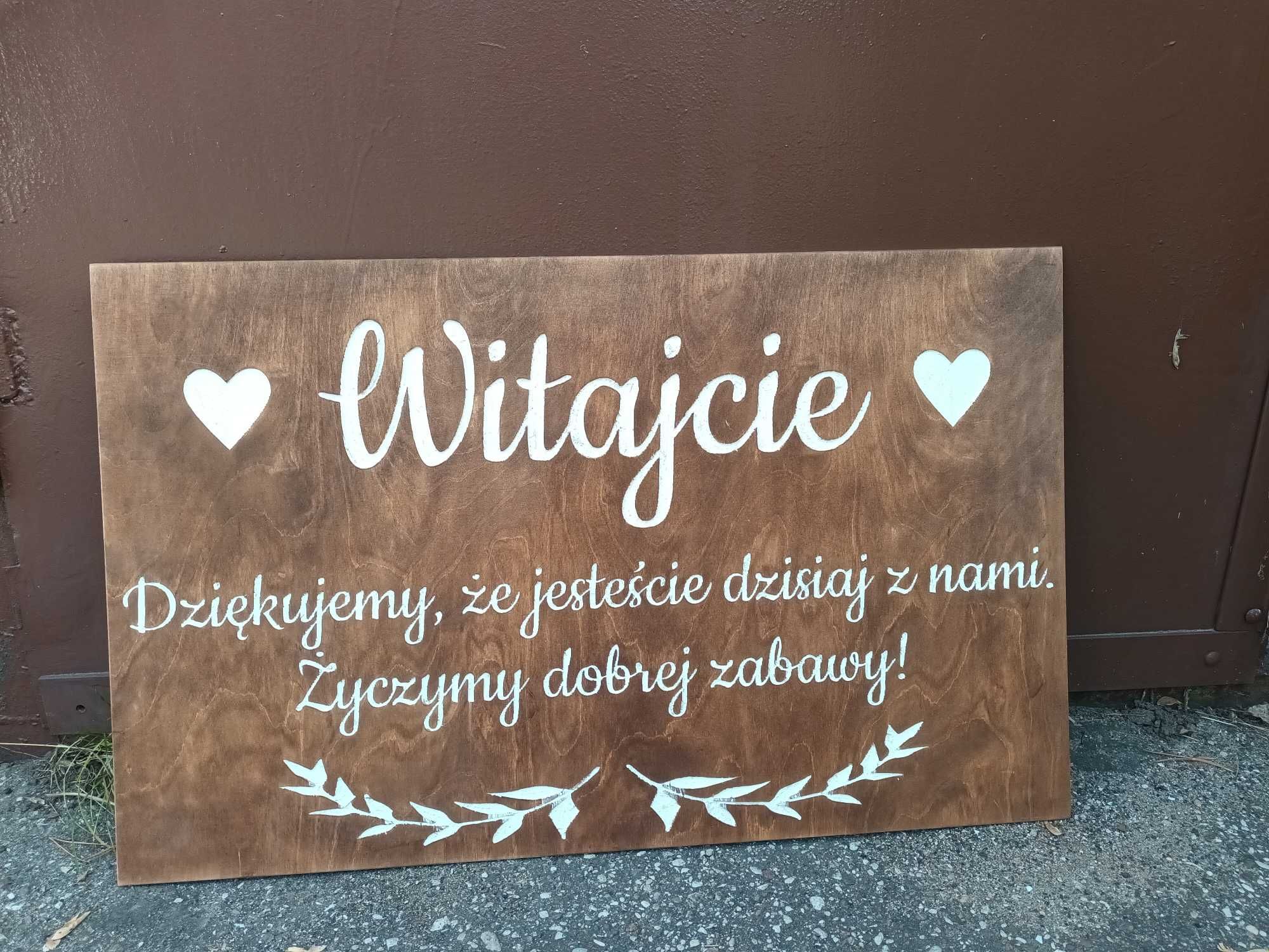 Tablica powitalna drewniana 80x50cm