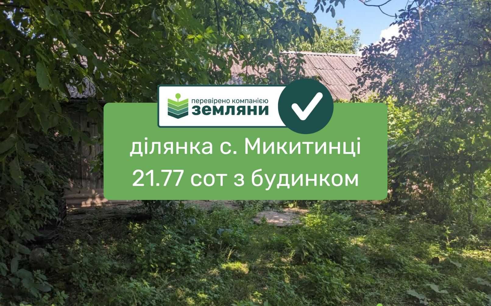 Продається ділянка в с. Микитинці по вул. Зарічна