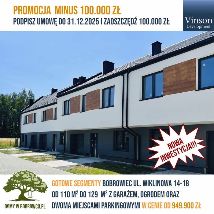 NOWA Inwestycja Bobrowiec Wiklinowa 14 PROMOCJA 100 tyś