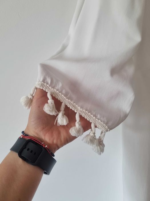 Damskie białe kimono narzutka boho tunika plażowa wiskoza 100%