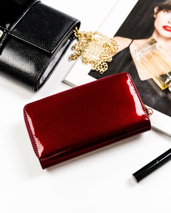 lakierowany portfel damski na karty rfid - peterson