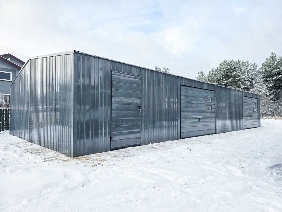 Hala blaszana / stalowa 10x6m z wiatą 4m Garaż blaszany TRANSTAL
