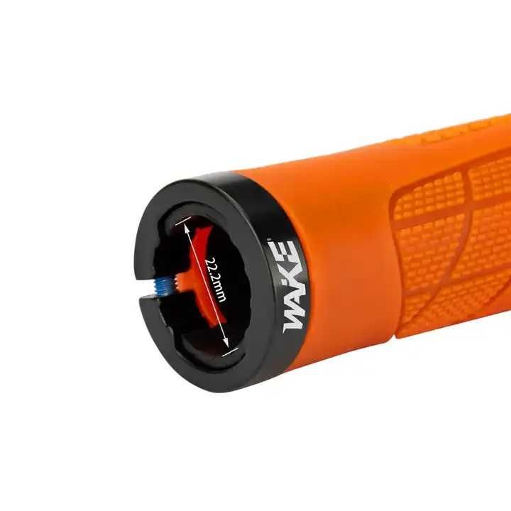 Gripy chwyty rowerowe WAKE rączki rowerowe pomarańczowe 130 mm