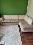 Narożnik sofa narożna beżowa kremowa ze schowkiem funkcja spania kler