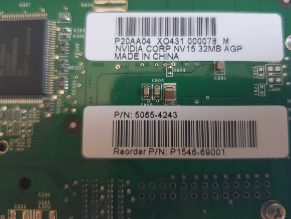 Placa Gráfica Nvidia Geforce NV15, 32 Mb, Dual VGA, AGP - vintage