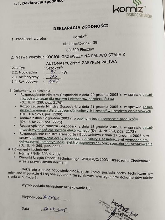 Kocioł grzewczy na ekogroszek