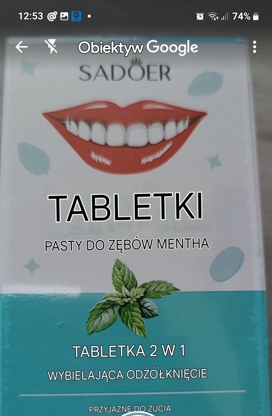 Pasta do zębów tabletek 30szt mentol