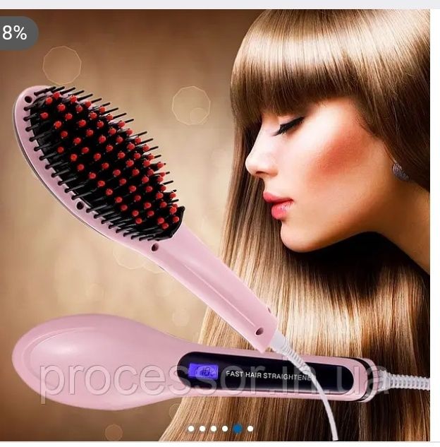 Расческа-выпрямитель FAST HAIR STRAIGHTENER HQT-906+LED