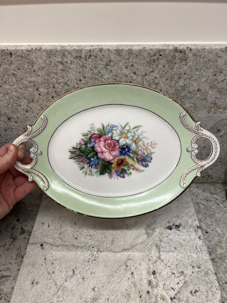 biedermeier patera porcelanowa w kwiaty xix wiek