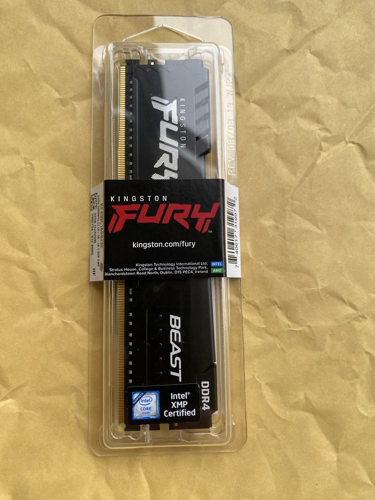 Memória RAM Kingston 32GB Fury Beast Black 3000Mhz DDR4 CL16 1x32gb