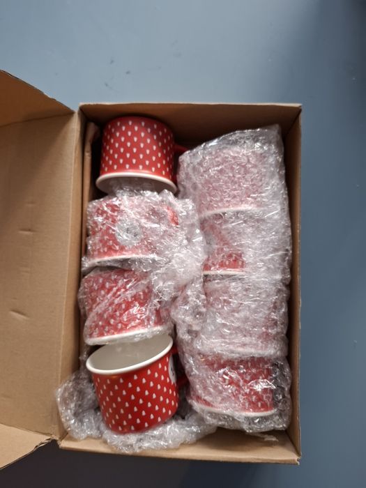 8x mały kubek Homla 160ml czerwony choinki świąteczny zestaw