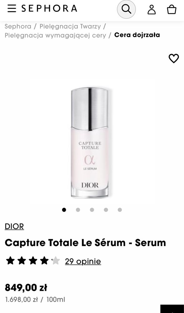 Dior capture totale krem i serum 2x 50 ml