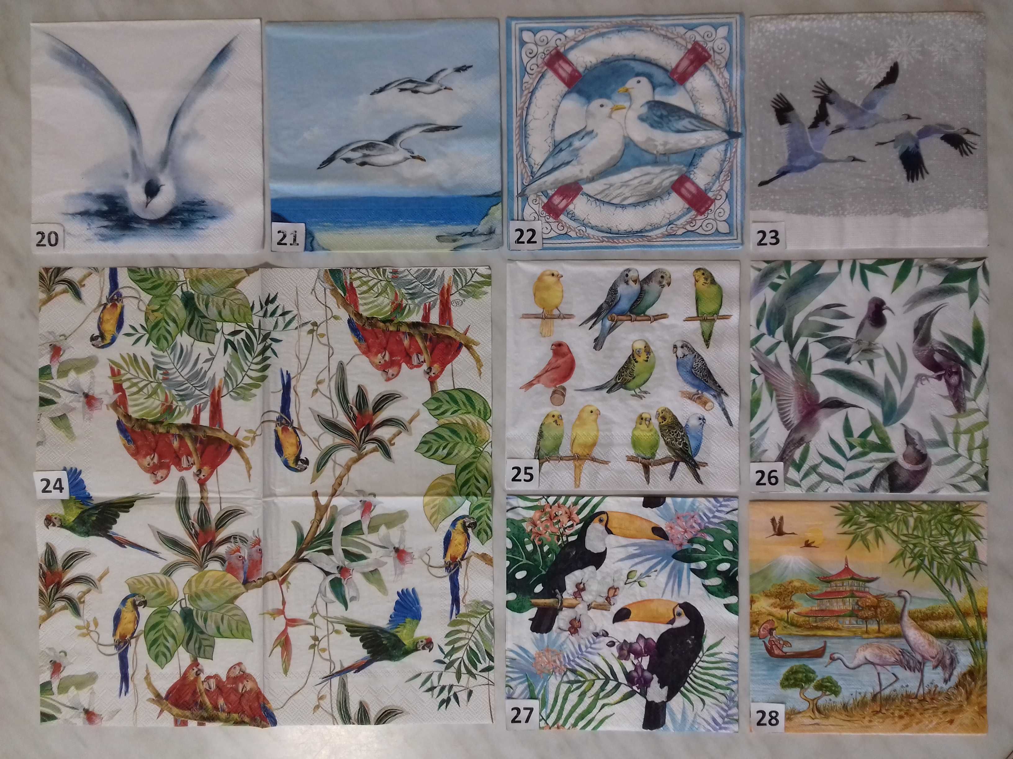 Serwetki decoupage ptaki zestaw B  (88 wzorów)