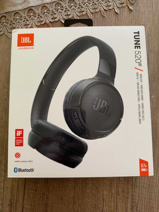 Słuchawki bezprzewodowe JBL 520 BT nowe czarne