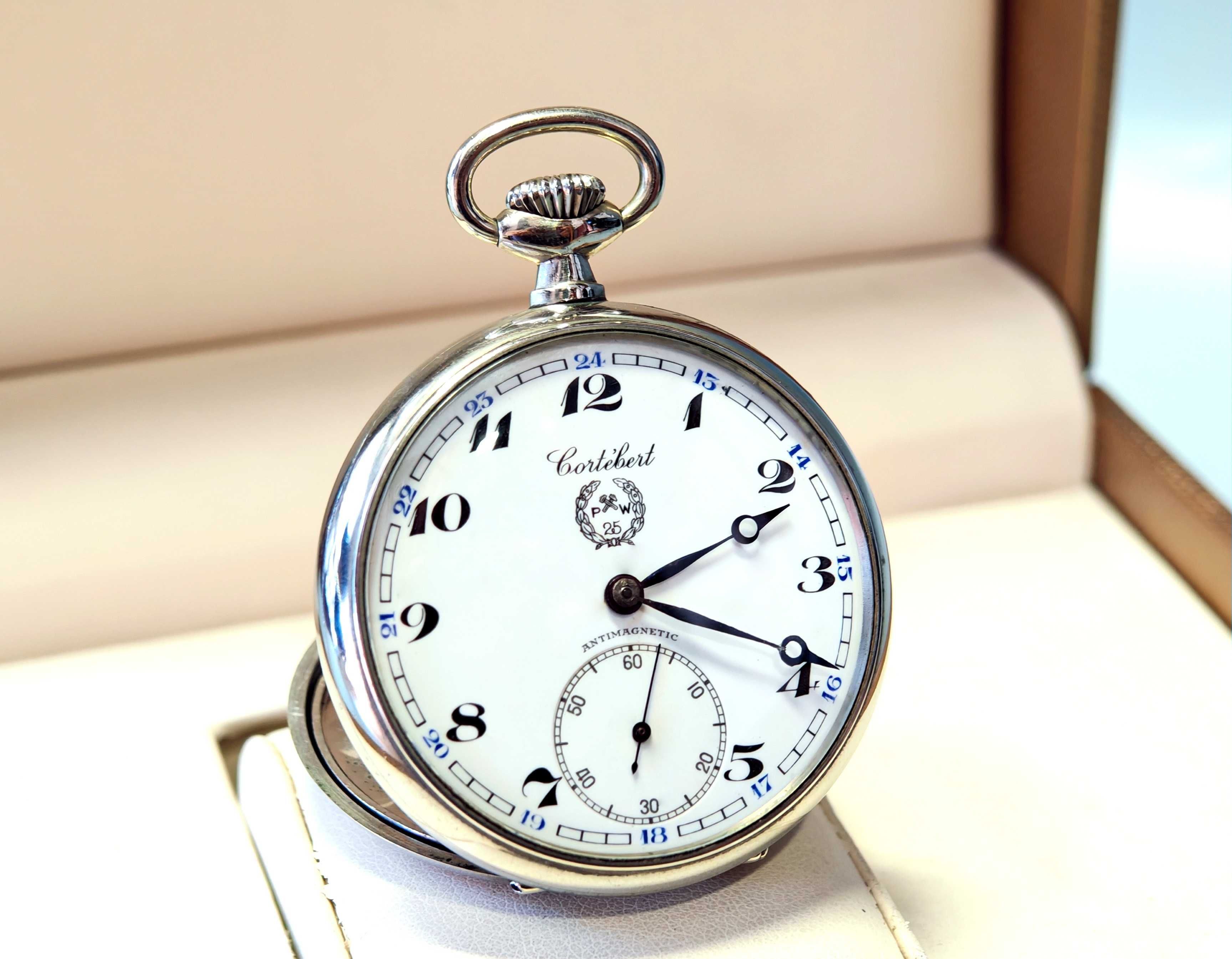 Zegarek Kieszonkowy CORTEBERT ANTIMAGNETIC 15J SWISS MADE Mechaniczny