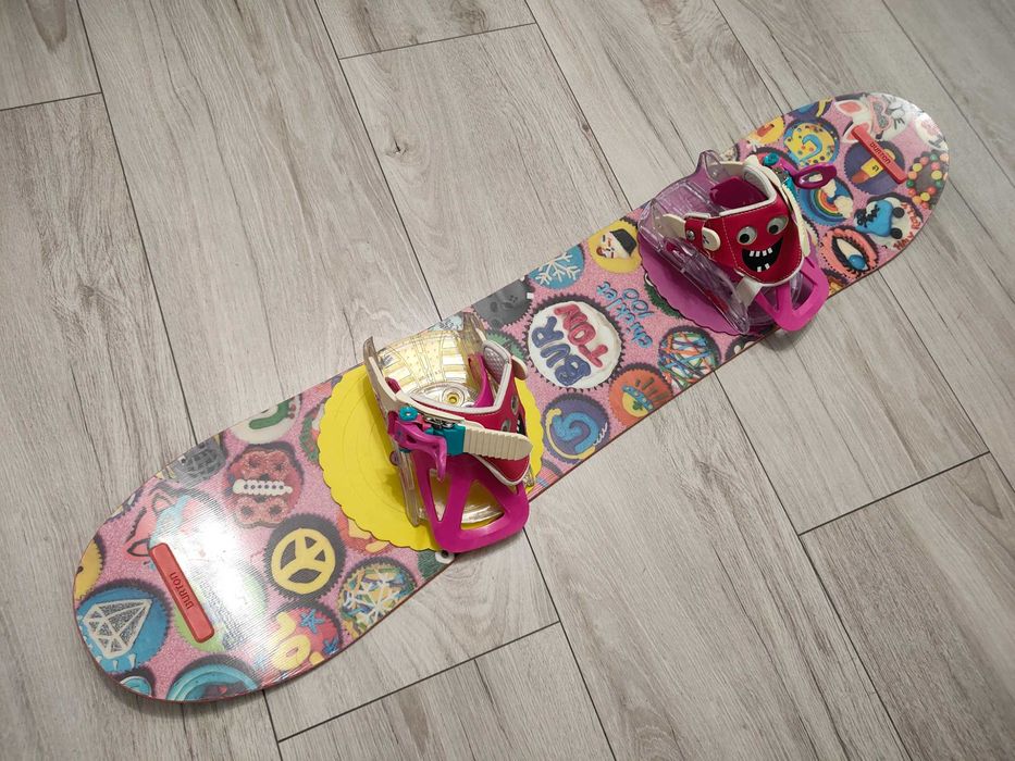 Deska snowboardowa 100 Burton Chicklet + wiązania Snowboard 100