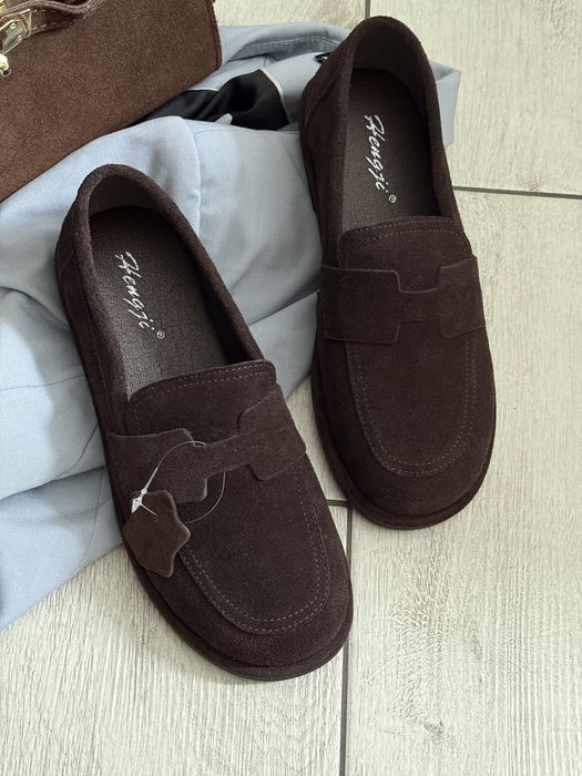 Лофери замшеві шоколадні