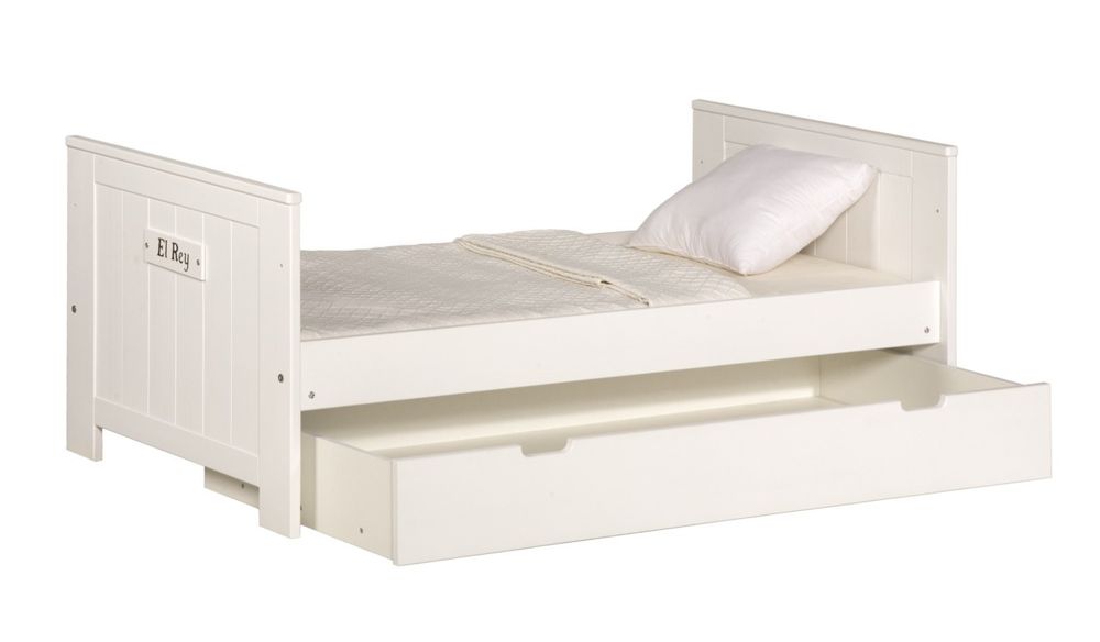 Łóżeczko - tapczan 2w1 140x70 Marsylia Pinio Biały z materacem kokos