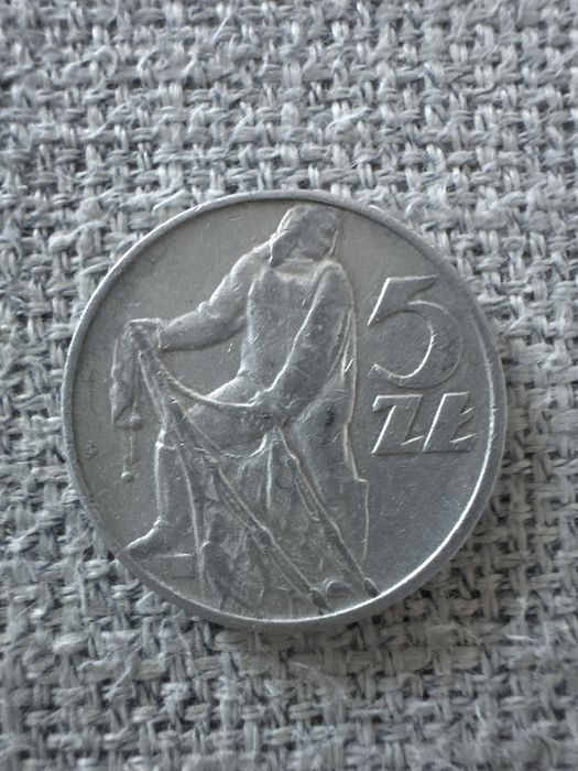 Moneta 5 zl rybak Rok 1974