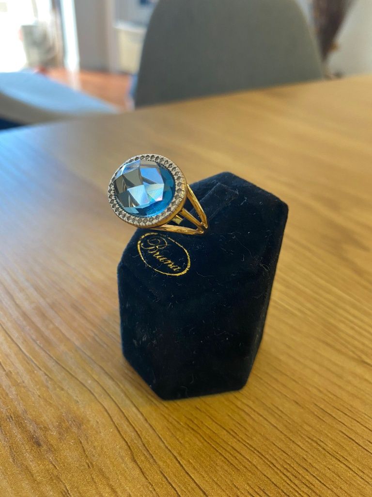 Anel semijoia com 2 banhos de ouro 18k