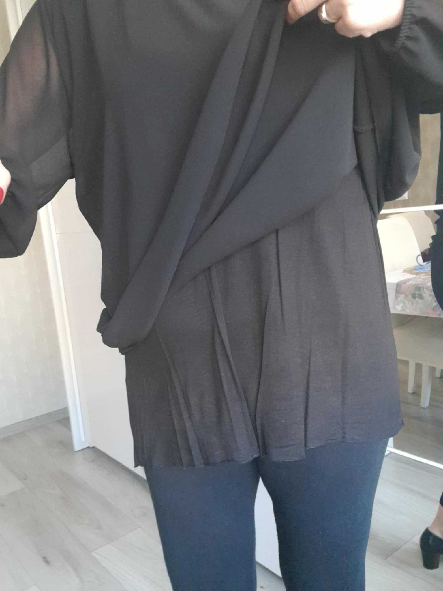 Elegancka czarna tunika plus size