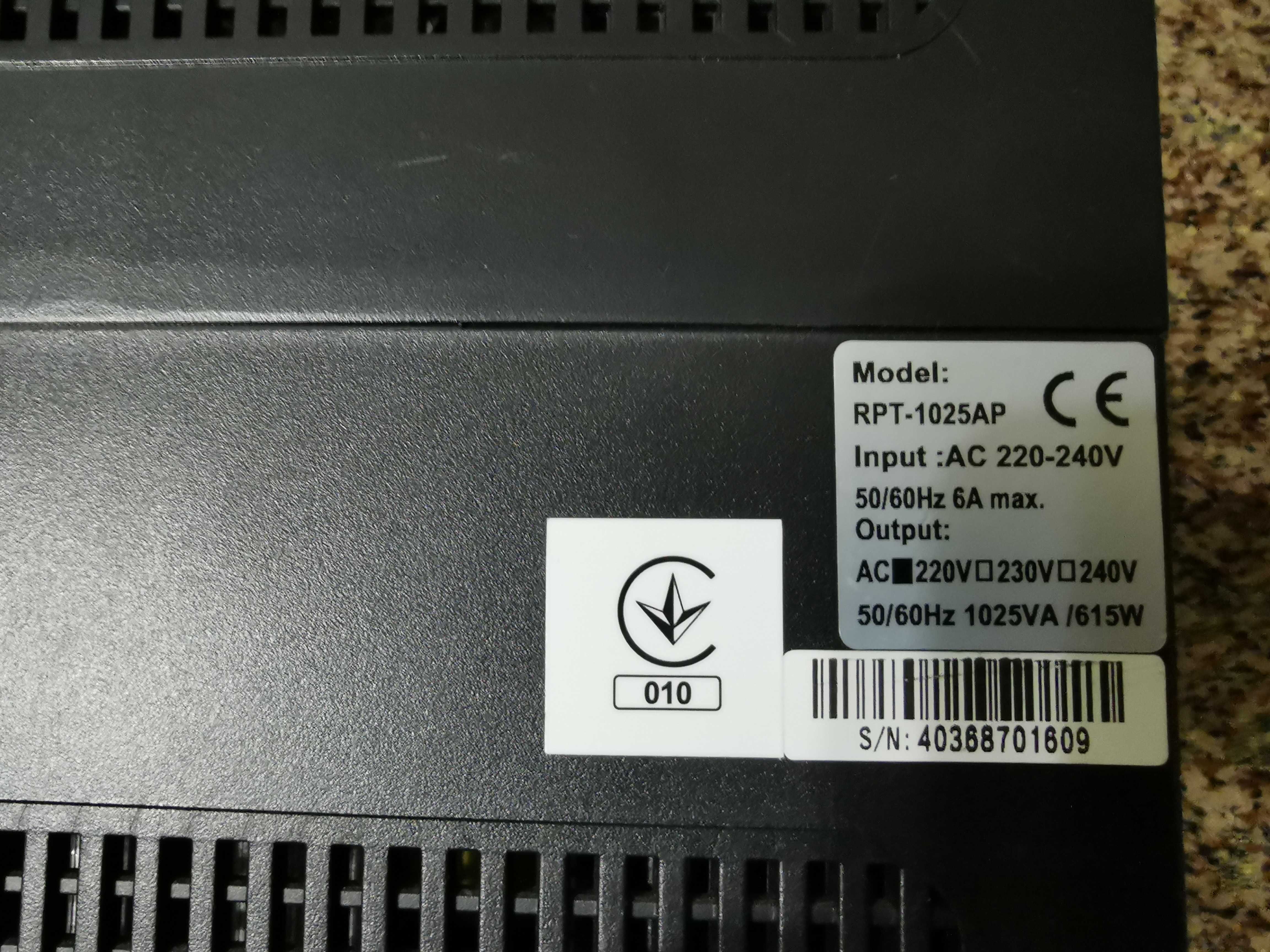 Джерело безперебійного живлення PowerCom RPT-1025AP