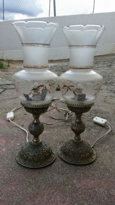 Candeeiros de tecto / mesa antigos anos 30